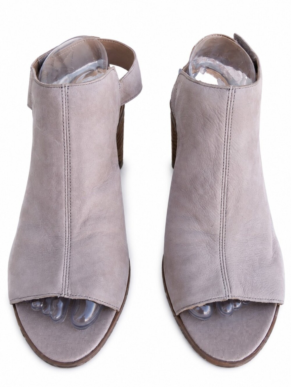 Franco Sarto Helix Slingback Block Heel Sandals Taupe Leather Size 10 - Picture 2 of 14